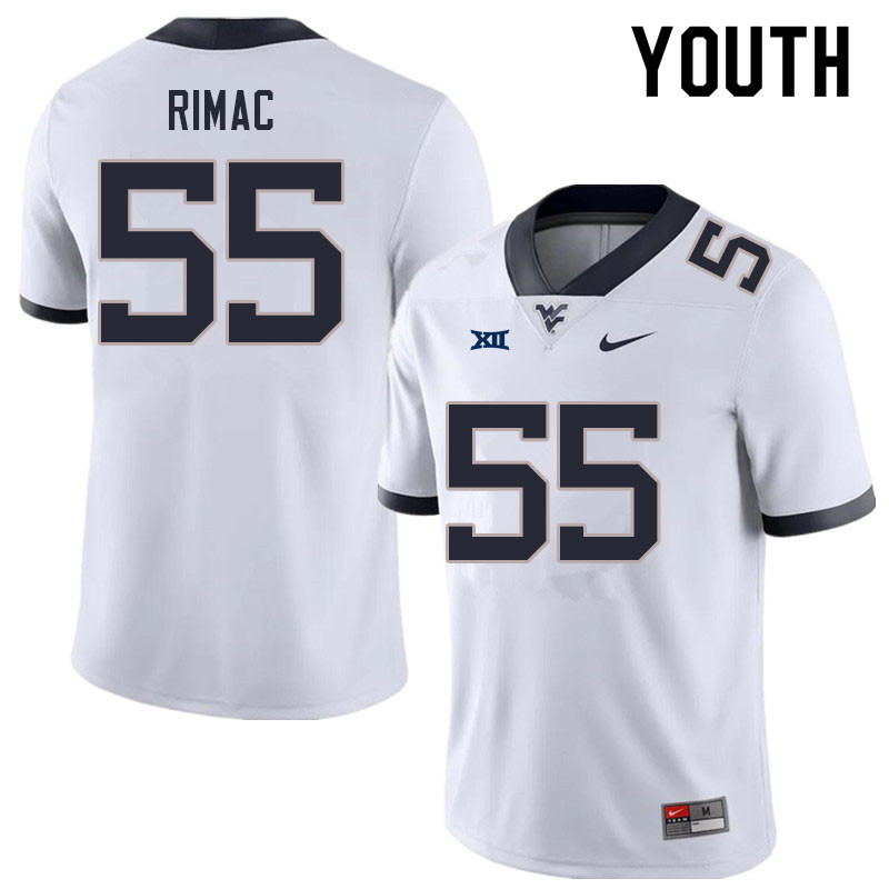 NCAA Youth Tomas Rimac West Virginia Mountaineers White #55 Nike Stitched Football College Authentic Jersey WD23C27XX